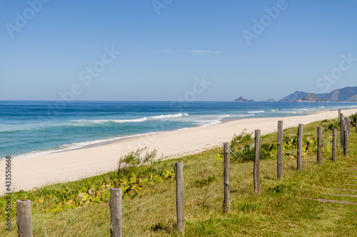 view of Barra da Tijuca beach in Rio de Janeiro.