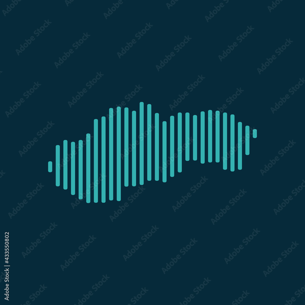 Vector abstract map of Slovakia with blue straight rounded lines isolated on a indigo background. Vector abstract map of Slovakia with blue straight rounded lines isolated on a indigo background.