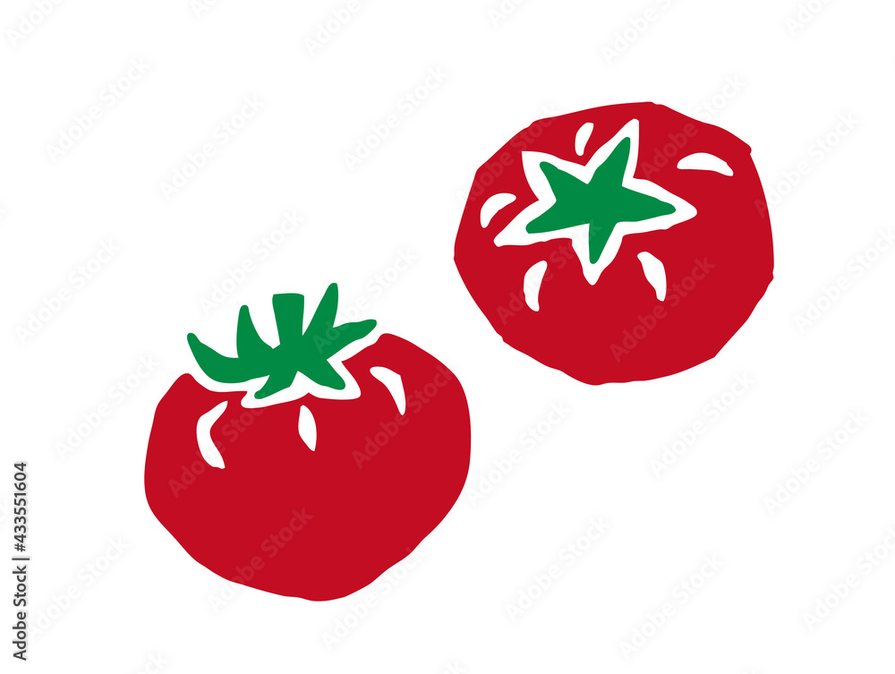 トマト レトロかわいいイラスト Stock Vector Adobe Stock