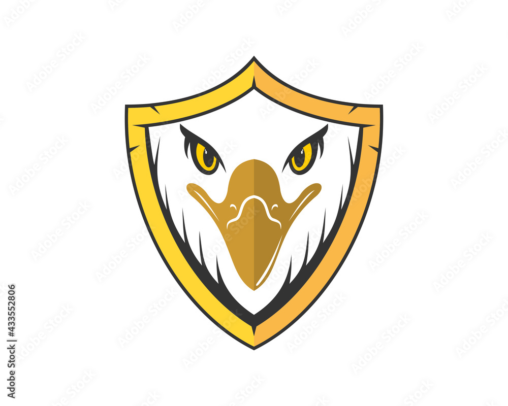 Eagle head in the shield logo Eagle head in the shield logo