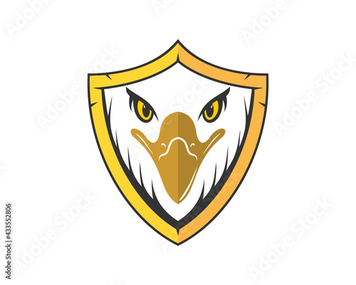 Eagle head in the shield logo