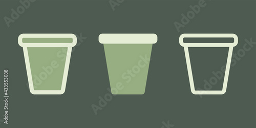 Set of vector plastic cup icons. Coffee drink can symbol. For design, advertising banner	