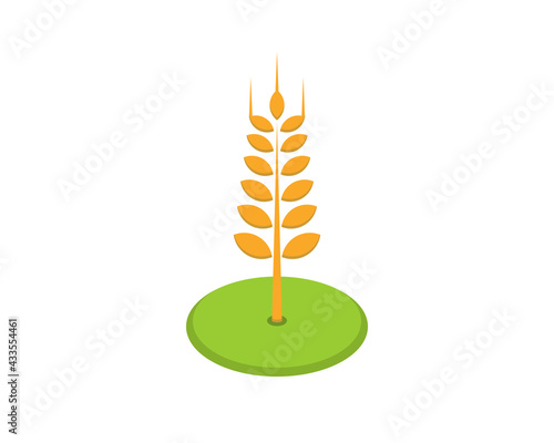 Wheat on the green field logo