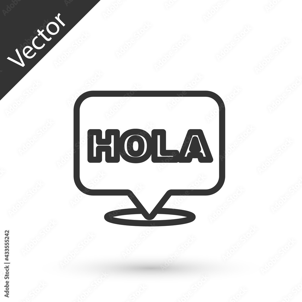 Grey line Hola icon isolated on white background. Vector Grey line Hola icon isolated on white background. Vector