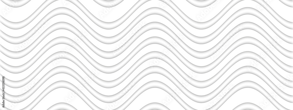 Fototapeta premium White paper pattern, abstract curved background template for website, branding, banners, business. landscape.