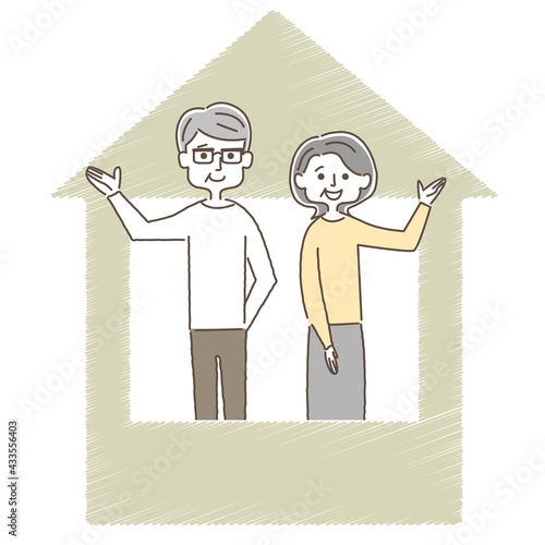 老夫婦とお家