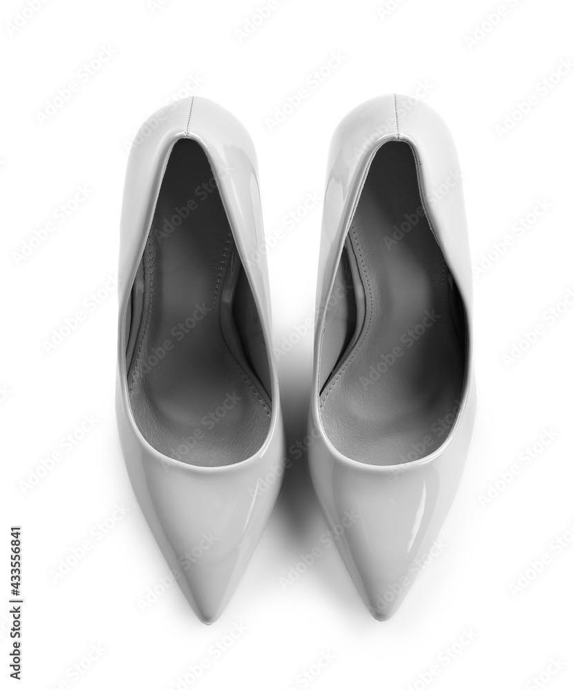 Pair of stylish high heels on white background Pair of stylish high heels on white background