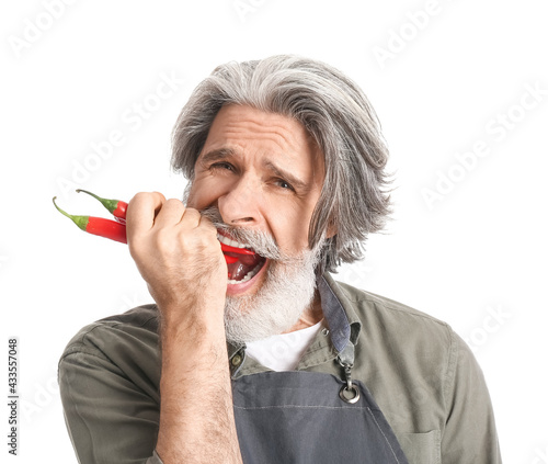 Displeased senior man with ...