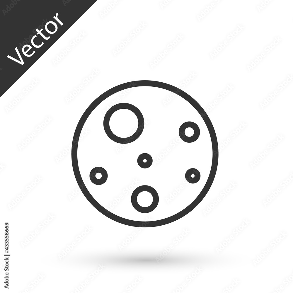 Grey line Planet Mars icon isolated on white background. Vector Grey line Planet Mars icon isolated on white background. Vector