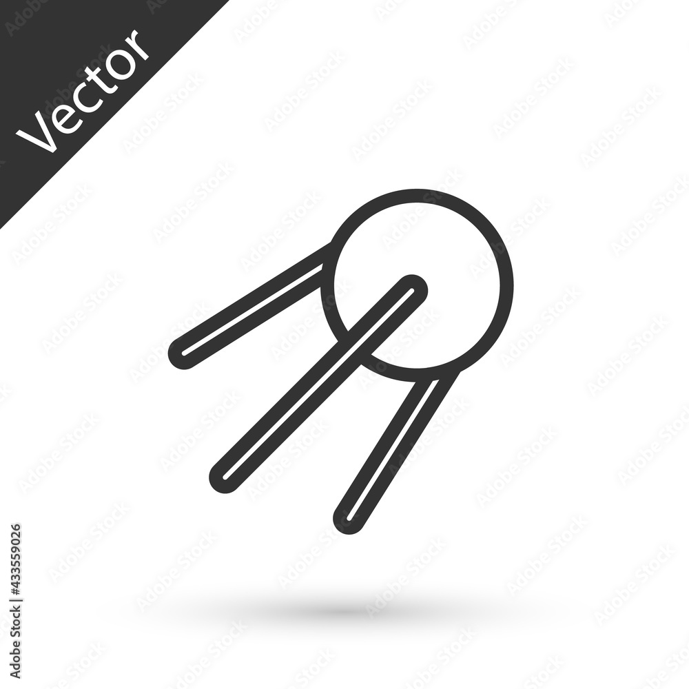 Grey line Satellite icon isolated on white background. Vector Grey line Satellite icon isolated on white background. Vector