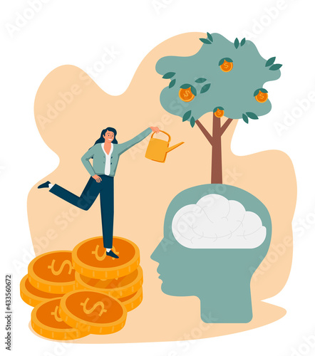 Mentoring and coaching as personal potential progress tiny person concept. Business guide and financial development with education and wisdom training from professional mentor help vector illustration