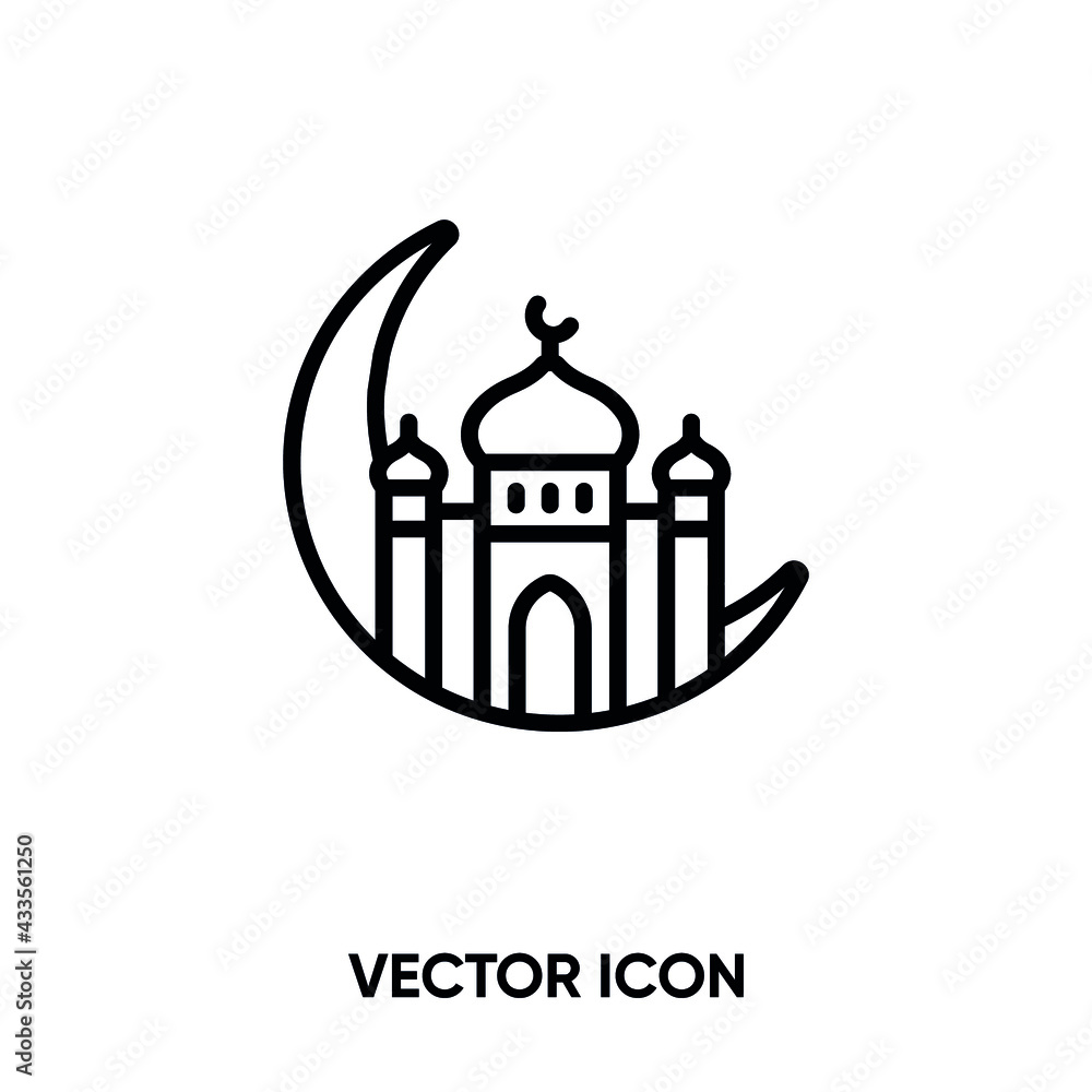 Ramadan vector icon . Modern, simple flat vector illustration for website or mobile app.Mosque symbol, logo illustration. Pixel perfect vector graphics	