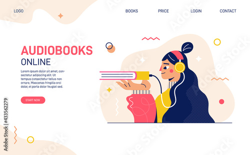 Audio books library landing page website template