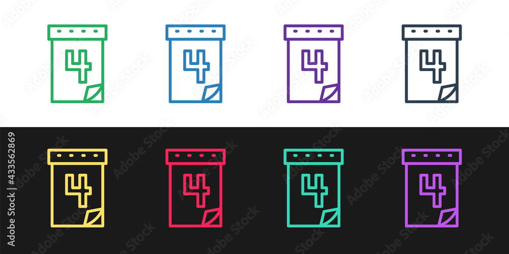 Set line Day calendar with date July 4 icon isolated on black and white background. USA Independence Day. 4th of July. Vector Set line Day calendar with date July 4 icon isolated on black and white background. USA Independence Day. 4th of July. Vector