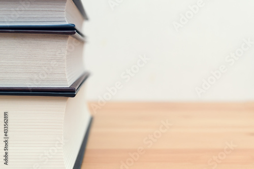 Stack of books on white background. quality photo