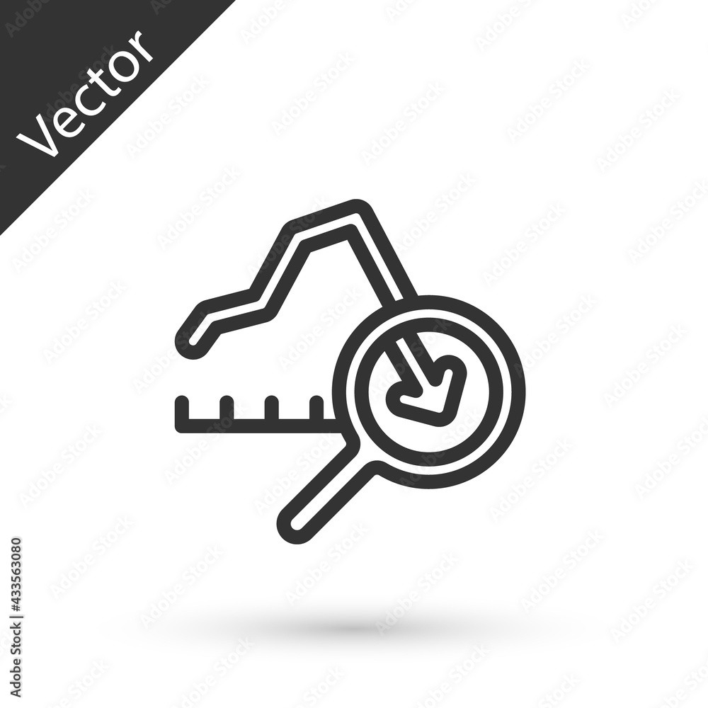 Grey line Global economic crisis icon isolated on white background. World finance crisis. Vector Grey line Global economic crisis icon isolated on white background. World finance crisis. Vector