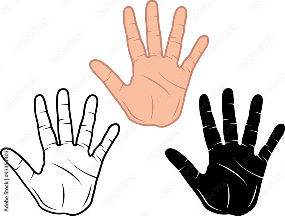 High Five SVG Cut File, High Five Clipart, Hand Svg, Hand Palm Svg