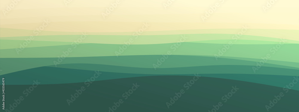 abstract green wavy lines geometric trendy gradient  background natural dark green combined color. Modern template for poster business card landing page website. vector illustration eps 10 - obrazy, fototapety, plakaty 