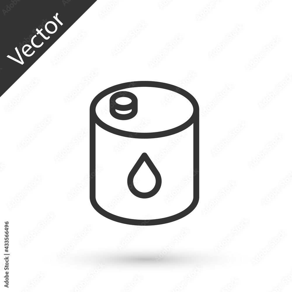 Grey line Barrel oil icon isolated on white background. Vector Grey line Barrel oil icon isolated on white background. Vector