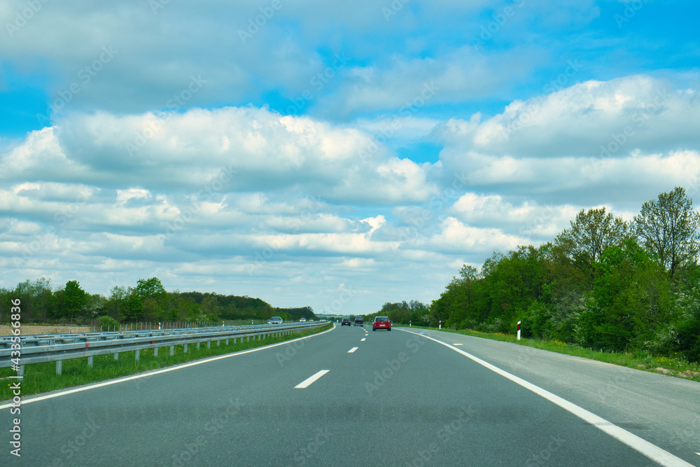 Scenic asphalt road in the countryside of Serbia