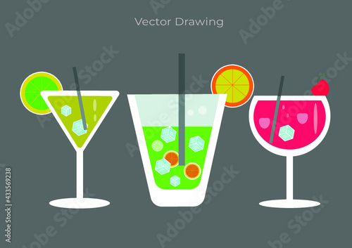 cocktails vector drawings