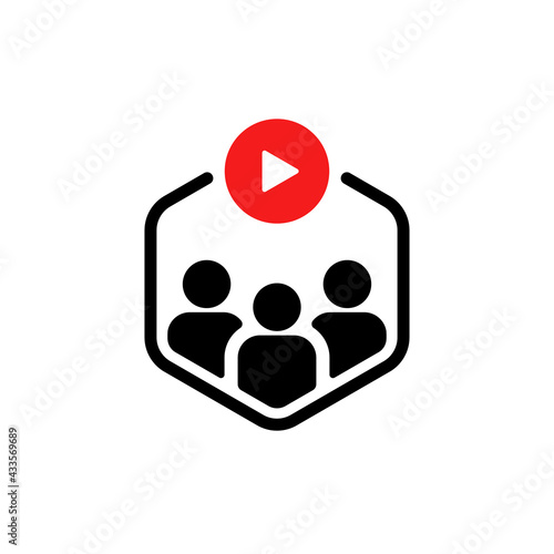 simple video conference or webinar icon