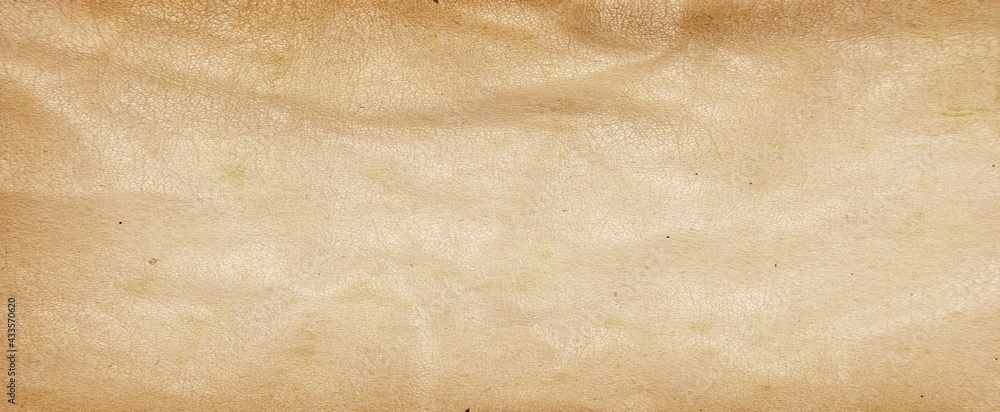 © Roman's portfolio - Old brown paper parchment background design with distressed vintage stains and ink spatter and white faded shabby center, elegant antique beige color