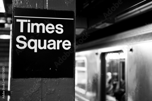 MTA Subway NYC Train at Times Square Manhattan New York City