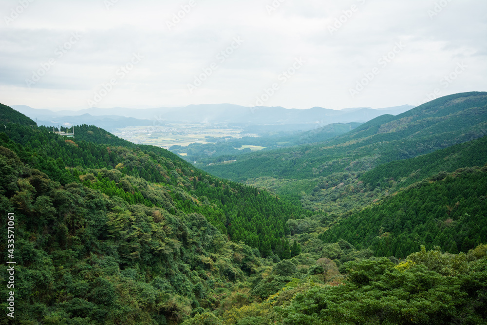 Naklejka premium 加久藤峠から見る新緑の風景