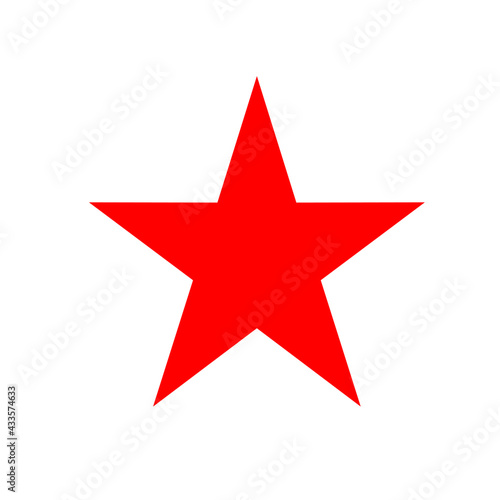 red star basic simple shapes isolated on white background