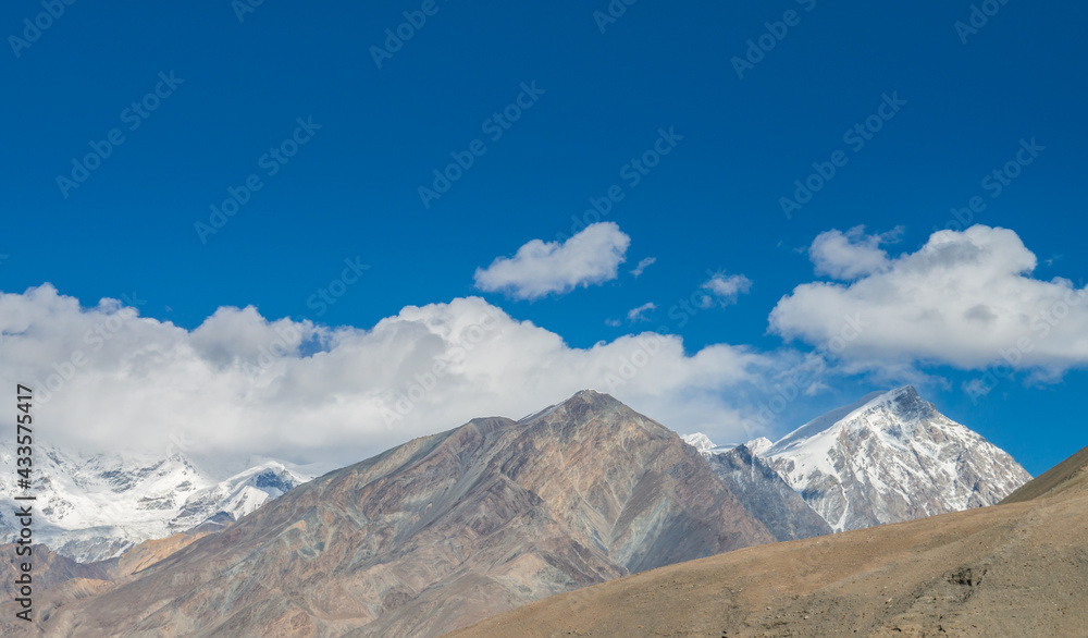 Gobi snow mountains and lakes in kashgar, xinjiang, China