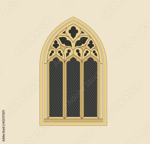 WINDOW DESIGN WITH HISTORICAL DECORATIONS OF VENICE, ANCIENT ITALIAN ARCHITECTURE IN GOTHIC AND NEOCLASSIC STYLE