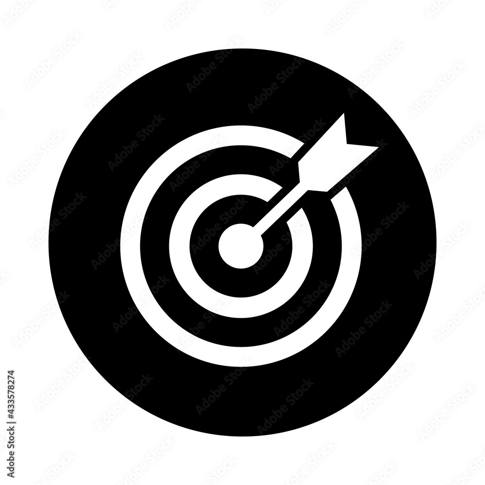 Target vector icon. Target with arrow icon. Mission or business goal logo. Target dart icon vector illustration isolated on white background. Vector for app or ui ux. Target vector icon. Target with arrow icon. Mission or business goal logo. Target dart icon vector illustration isolated on white background. Vector for app or ui ux.