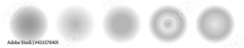 halftone circle background. vector dotted halftone geometric fade  pattern.