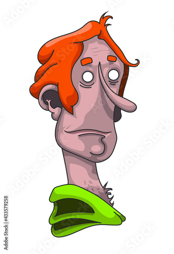 Personnage roux inexpressif