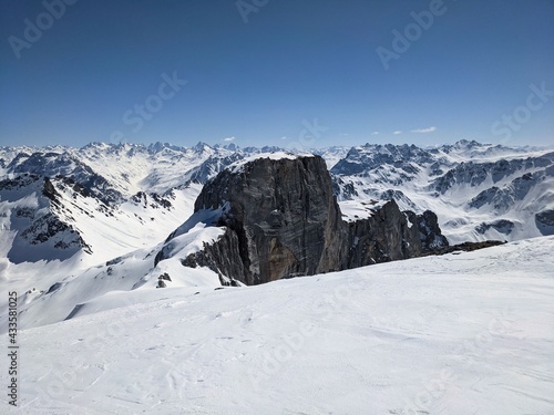 Wallpaper Mural beautiful ski tour in Sankt Antonien. A lot of snow in the raetikon area. Pure winter sport. Adventure in the mountains Torontodigital.ca