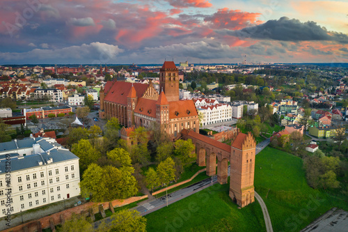 The Kwidzyn castle and cathedral at sunset  Poland