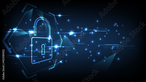 Padlock Security cyber digital concept Abstract technology background protect system innovation vector illustration