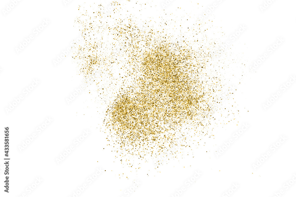 Gold Glitter Texture Isolated On White. Amber Particles Color. Celebratory Background. Golden Explosion Of Confetti. Vector Illustration, Eps 10. Gold Glitter Texture Isolated On White. Amber Particles Color. Celebratory Background. Golden Explosion Of Confetti. Vector Illustration, Eps 10.
