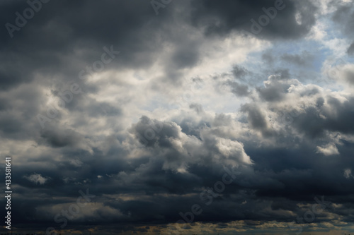 beautiful dark dramatic sky with stormy clouds before the rain