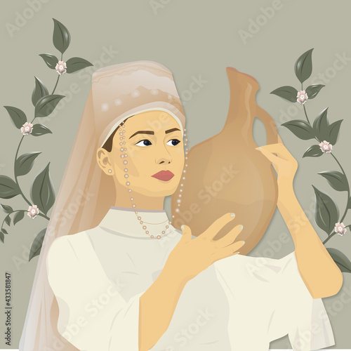 Armenian girl, traditional dress taraz