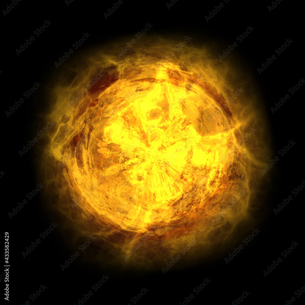 Fototapeta premium Abstract Sun on Black Background, Plasma Ball