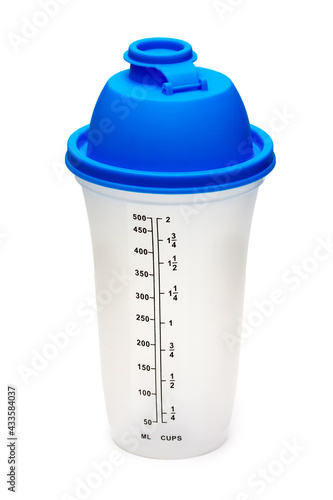 Plastic Vitamin Shaker isolated on white background