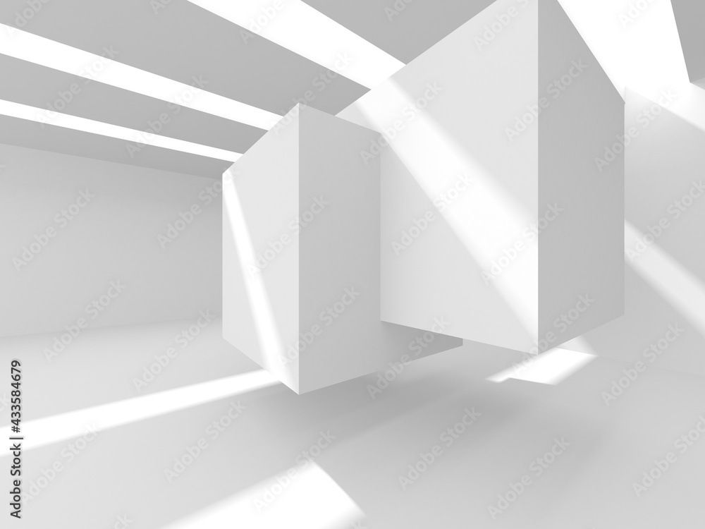 Fototapeta premium White Modern Background. Abstract Building Concept