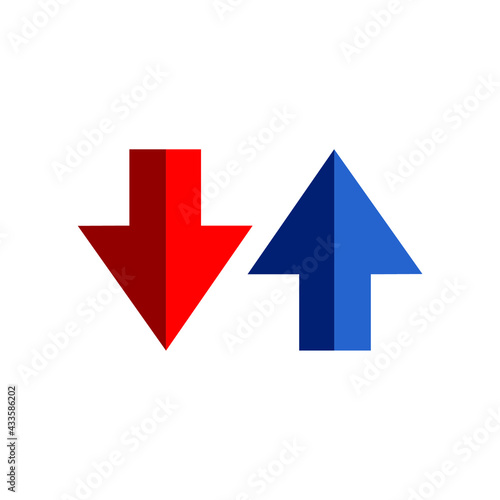 Free Download vector of two red and blue arrows facing up and down - GFXLoad