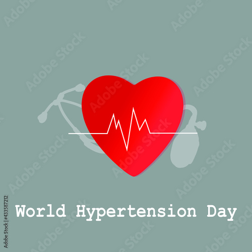 poster for world hypertension day, would Hypertension Day Background with heart and stethoscope.