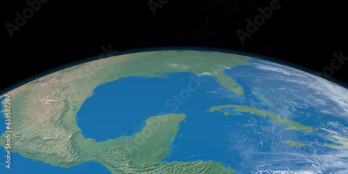 Obraz na plátně Mexico Gulf seen from outer space in planet earth