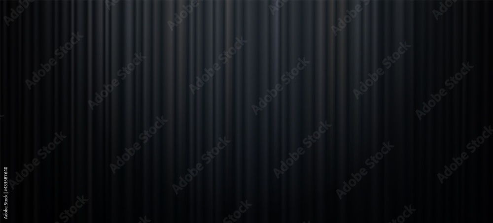 Black curtain wall with spotlight texture abstract background vector illustration - obrazy, fototapety, plakaty 