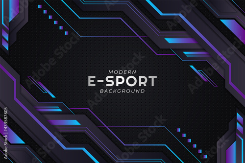 Modern Gaming and Social Media E-Sport Futuristic Blue and Grey Metallic Background