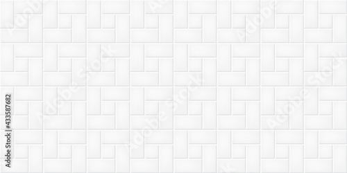 White ceramic tiles wall texture abstract background vector illustration